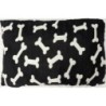 Coussin Polaire 90 X 60 X 10Cm Noir Avec Os Blanc - Coussin pour chiens
