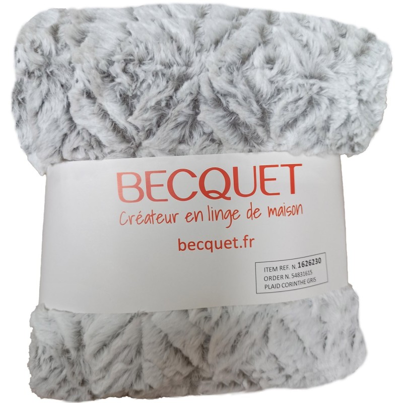Plaid Corinthe Gris 150x120cm - Becquet