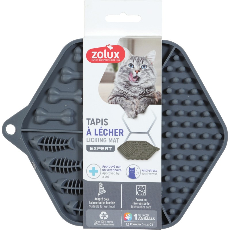 Tapis a Lecher Silicone Chat Gris