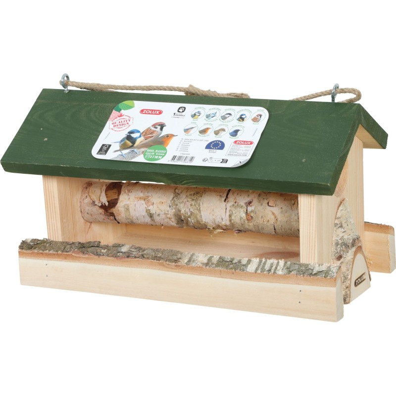 Mangeoire Bois HUT XL Vert 37x19,5x20,5cm