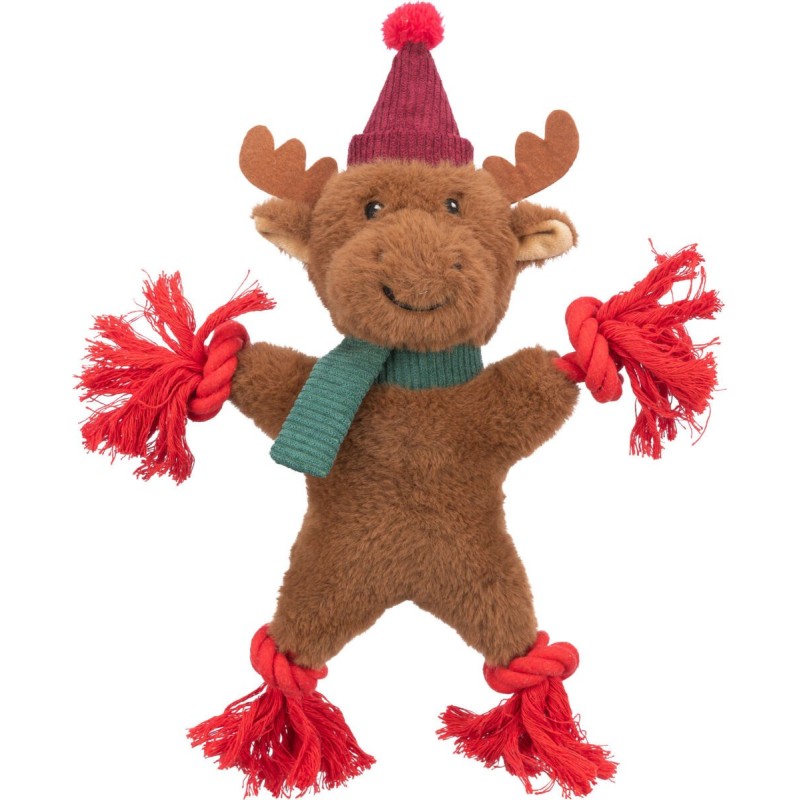 Peluche Renne de Noel  32cm + Corde