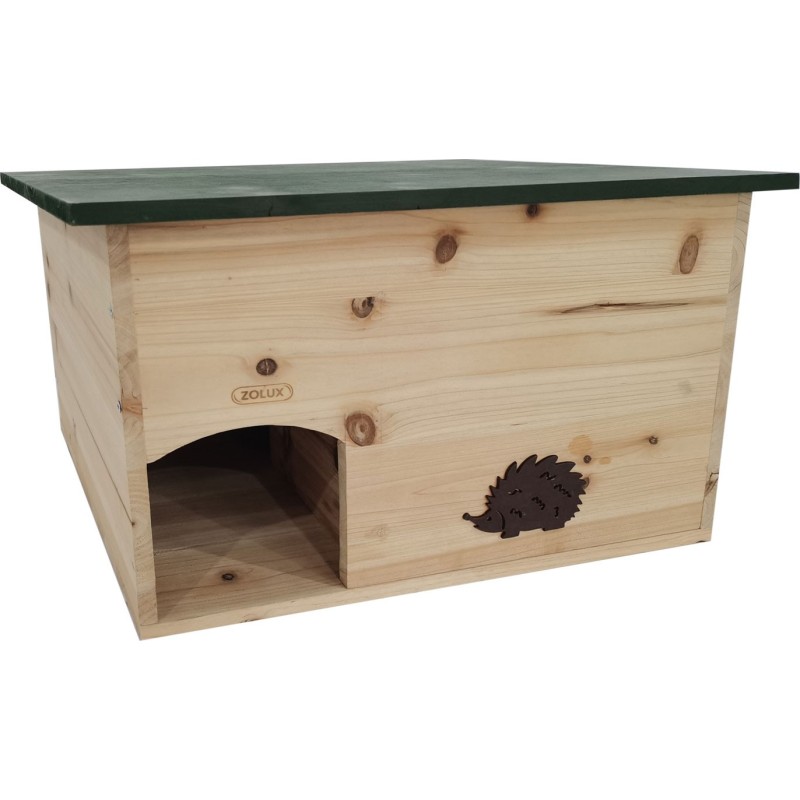 Maison Bois Herisson Vert 49x36cm