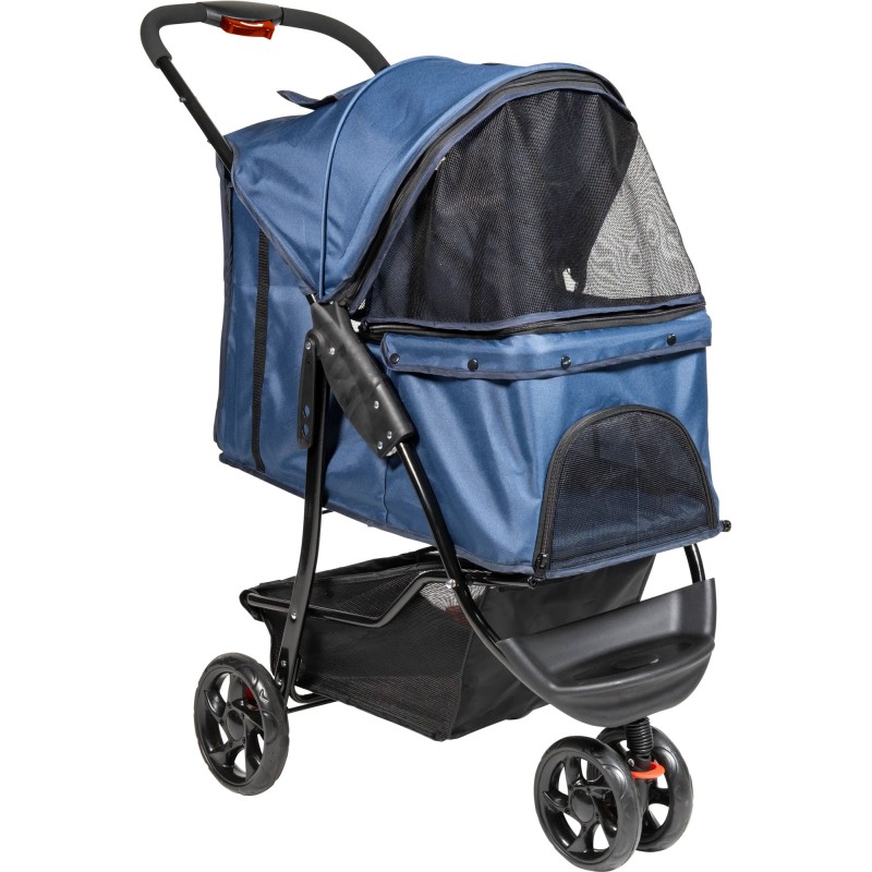 Poussette Bleu pour Chiens 87x50x107Cm